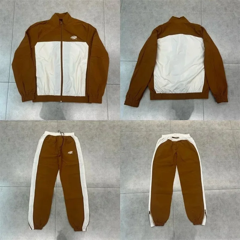 Color-Block Stand Collar Jacket Tracksuit