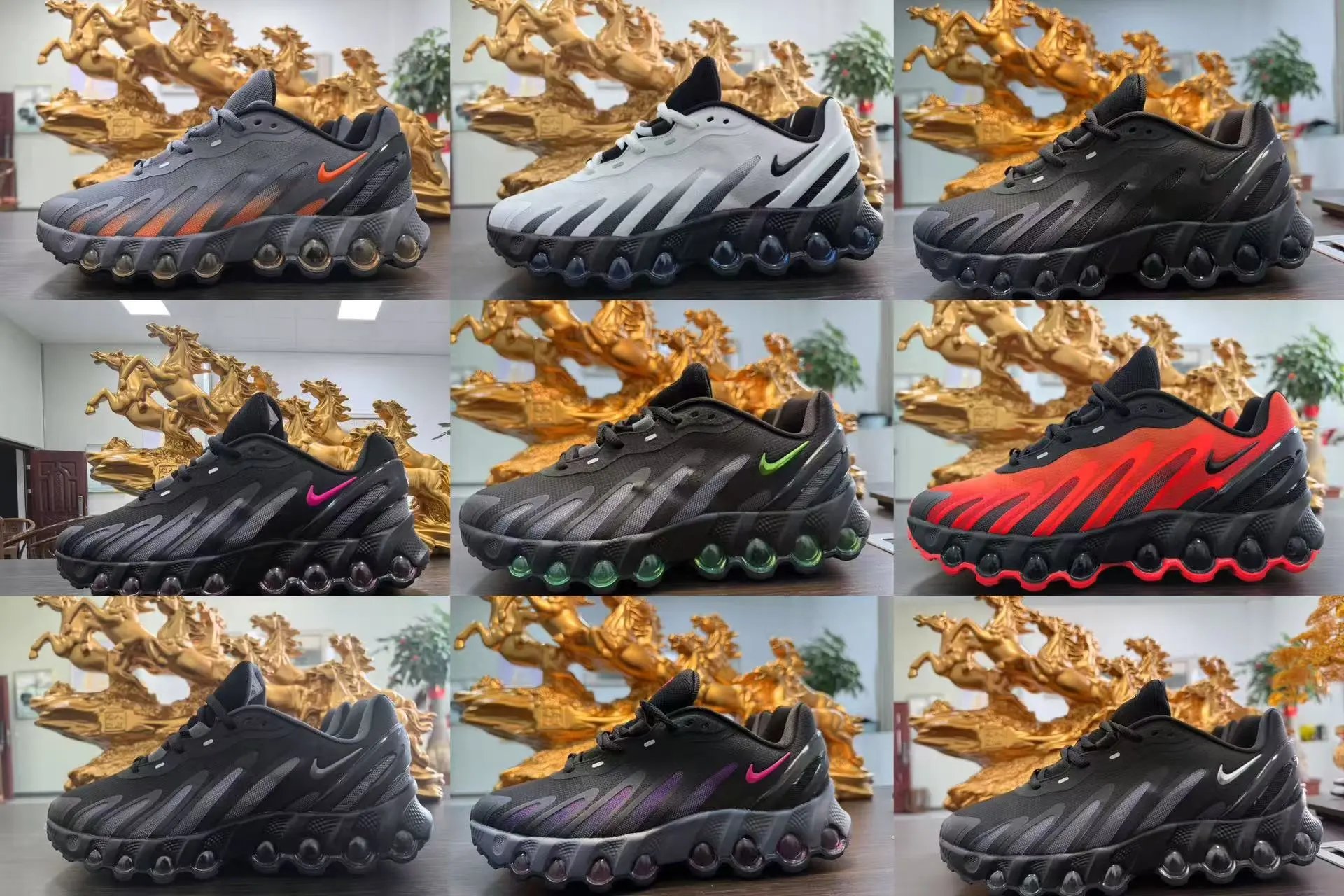 Nike Shox R4 Camo Gray Running Shoes - 10