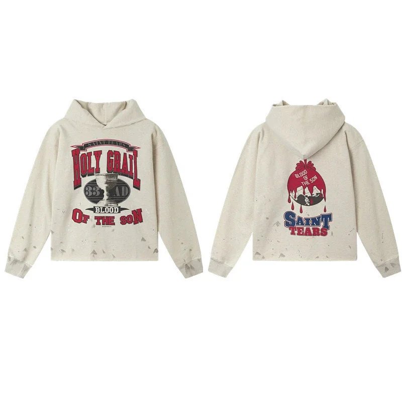 Vintage Portrait Distressed Hoodie