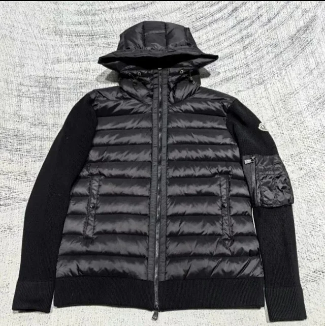 Stone Island Down Jackets Hooded quilted puffer jacket with sleeve compass patch product detail image 2