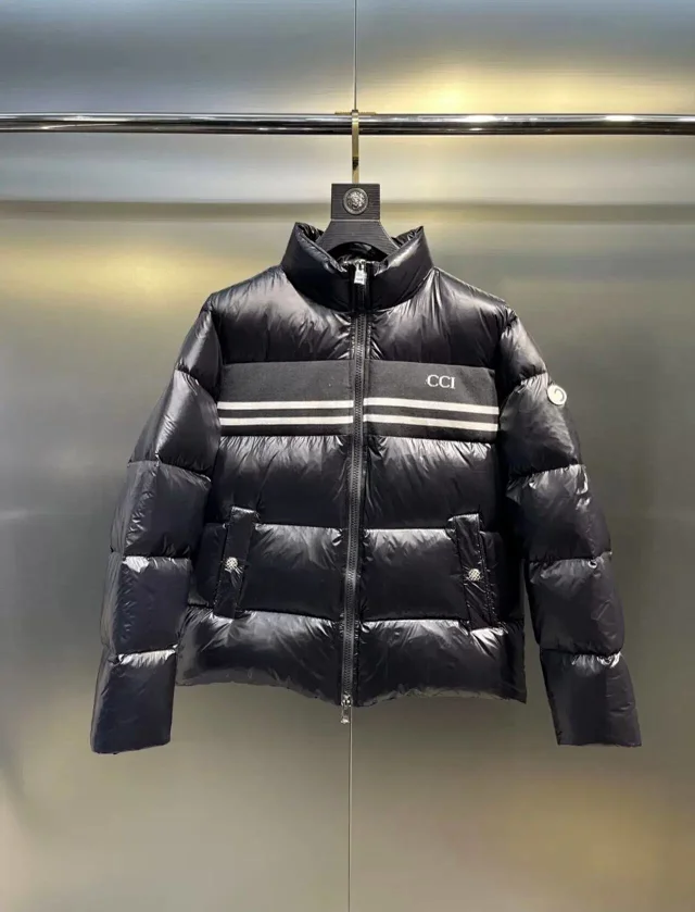 Stone Island Down Jackets Hooded quilted puffer jacket with sleeve compass patch product detail image 11