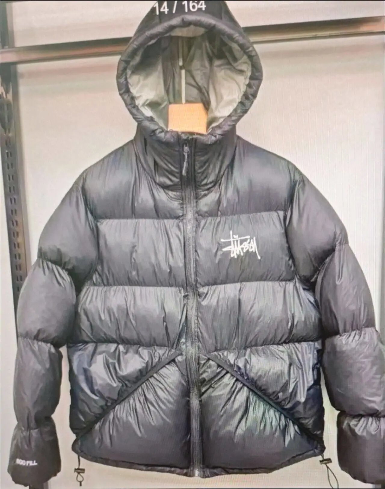 Stone Island Down Jackets Hooded quilted puffer jacket with sleeve compass patch — Black Grey-31