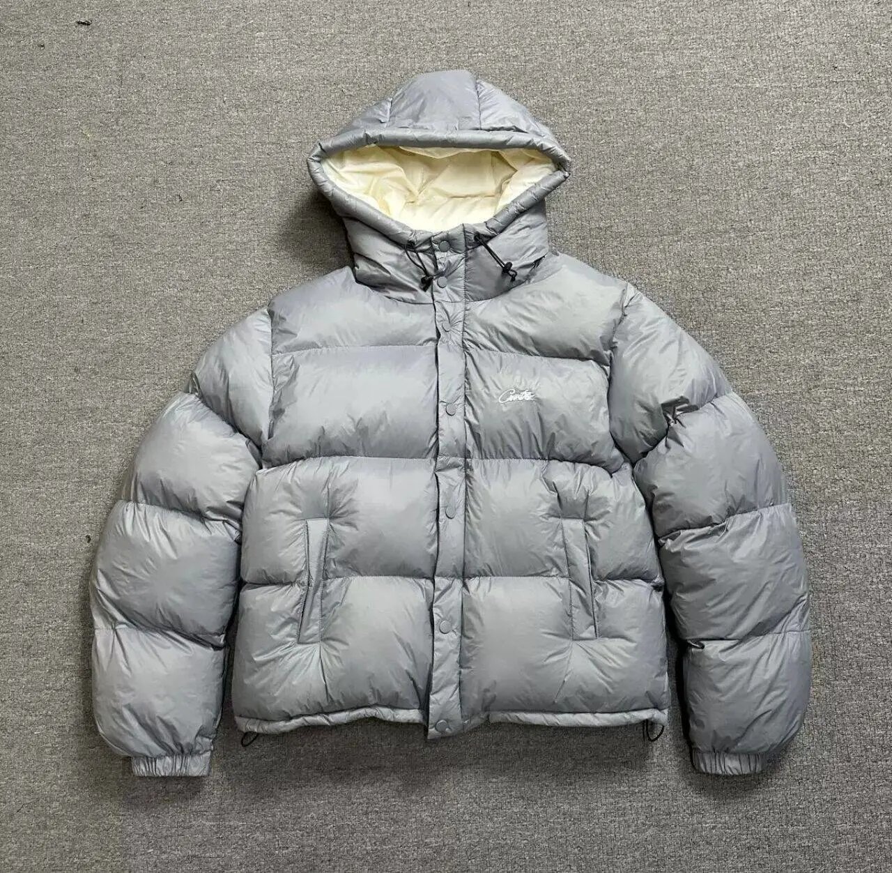 Stone Island Down Jackets Hooded quilted puffer jacket with sleeve compass patch image 6