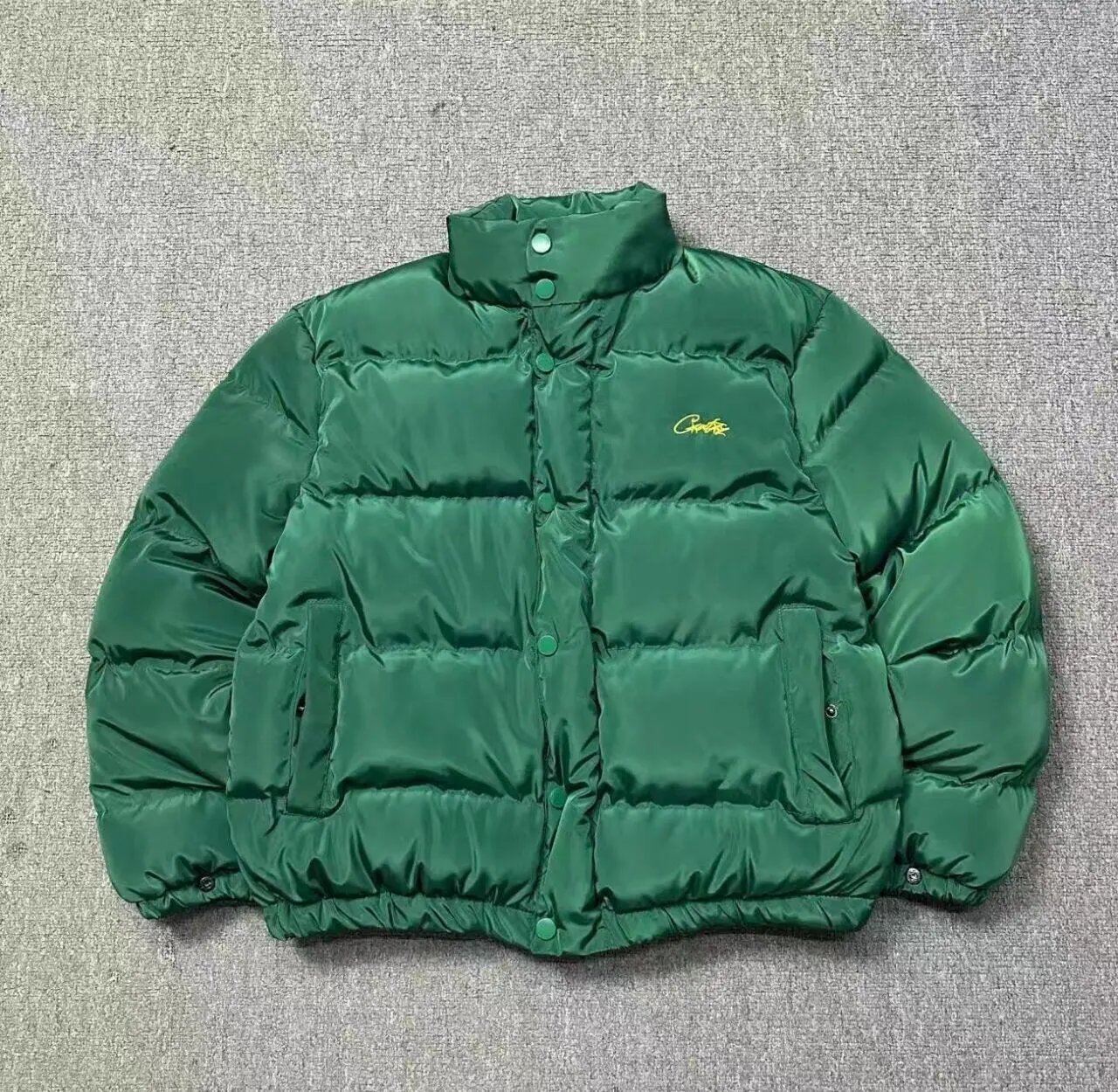 Stone Island Down Jackets Hooded quilted puffer jacket with sleeve compass patch — Green-39
