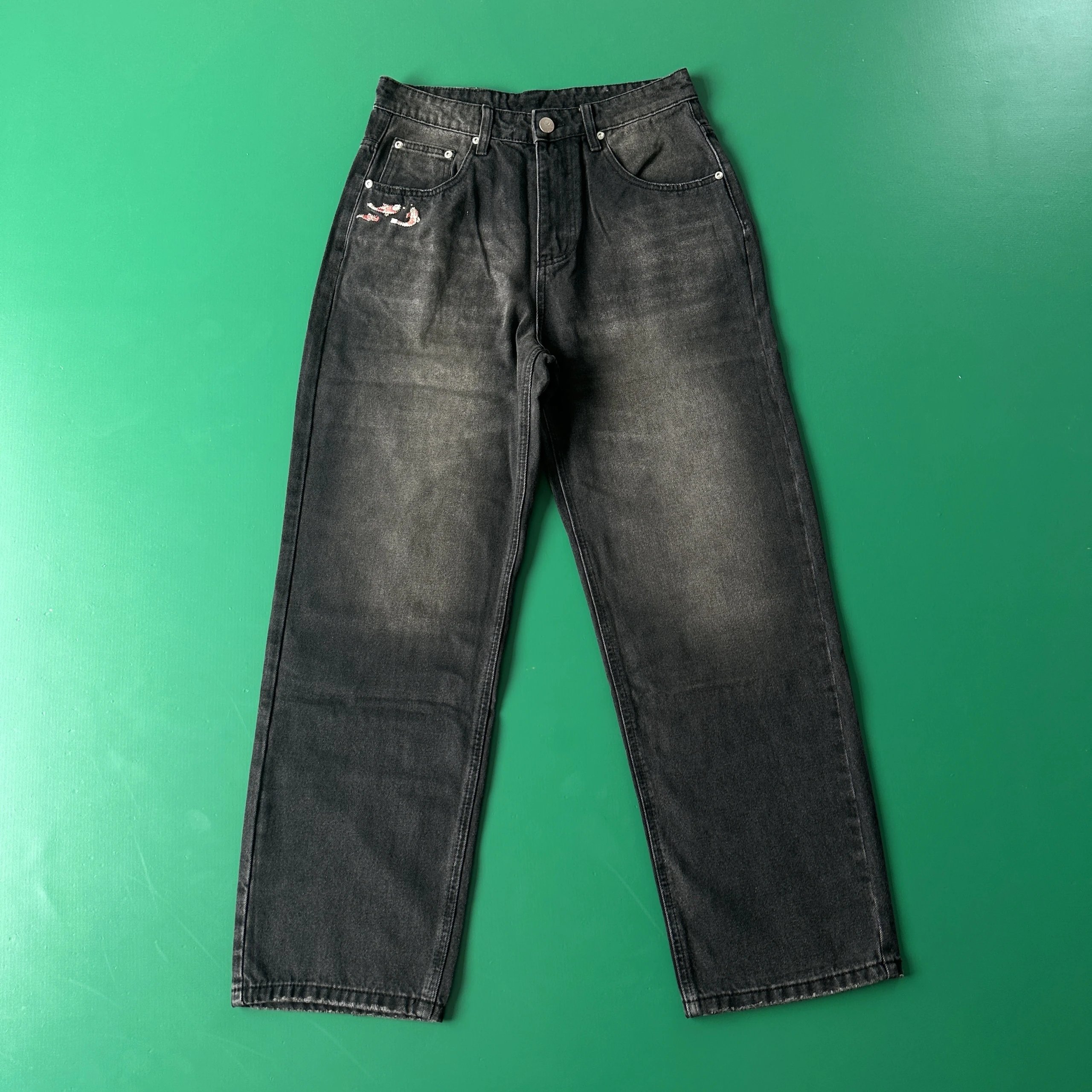 Dior Oblique Embroidered Wide-Leg Jeans Light Wash - 23