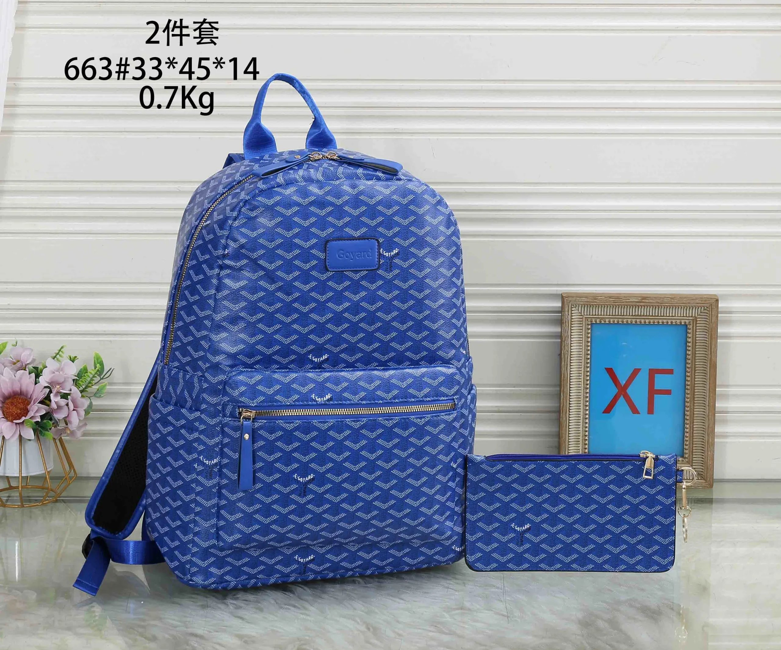 Goyard Cisalpin Backpack Blue Goyardine Canvas