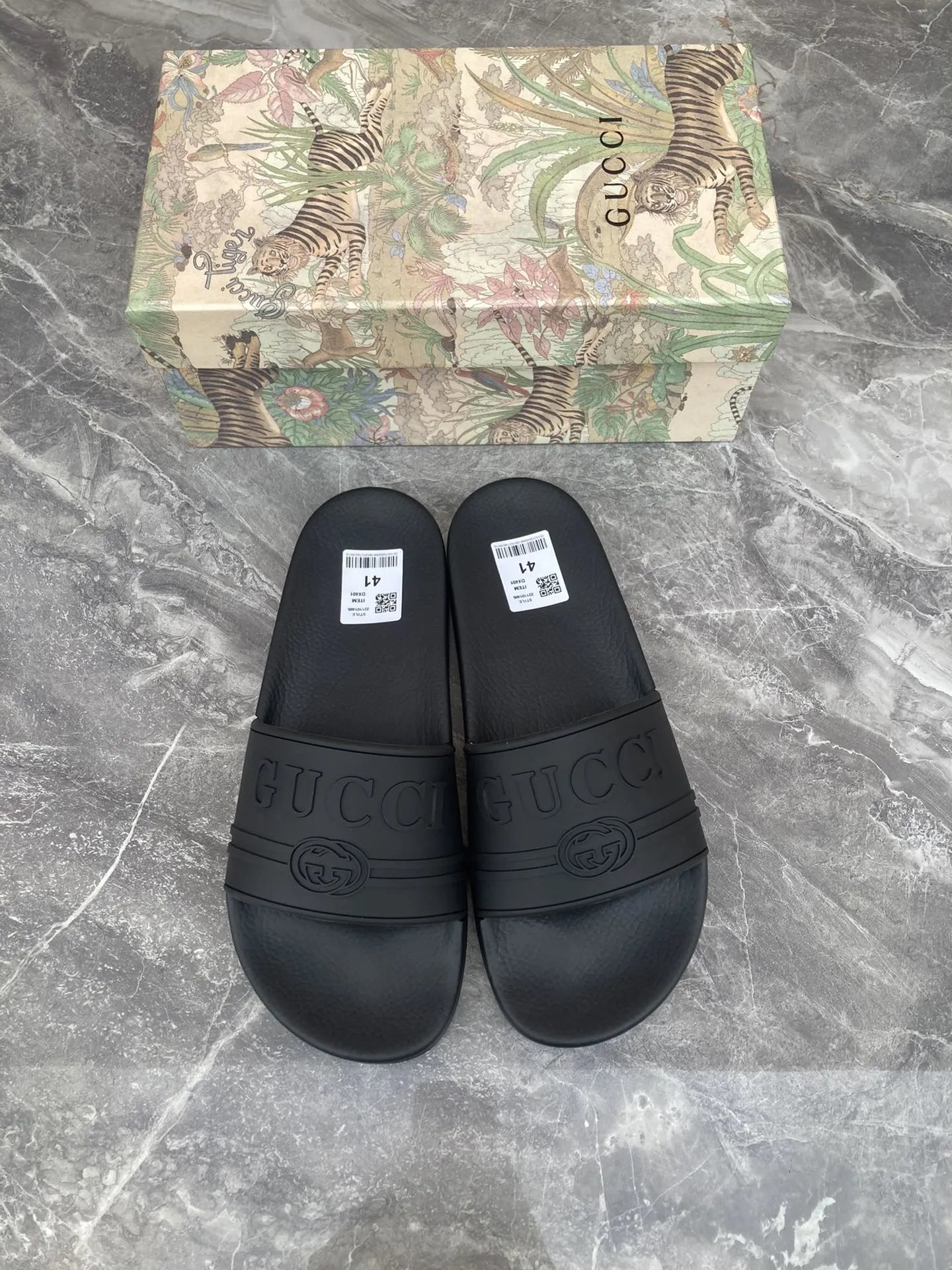 Gucci GG Embossed Logo Slide Black