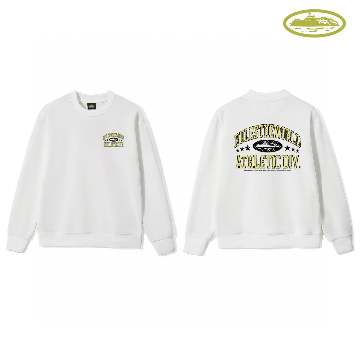 Corteiz Logo Grid Crewneck Sweatshirt White Hoodie - 9