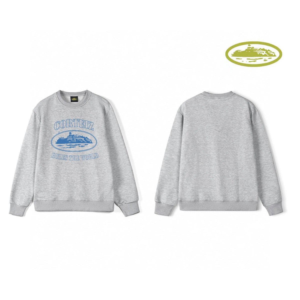 Corteiz Logo Grid Crewneck Sweatshirt White Hoodie - 7