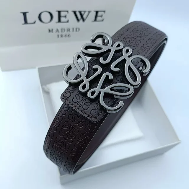 Loewe Belts Anagram buckle embossed belt product detail image 13