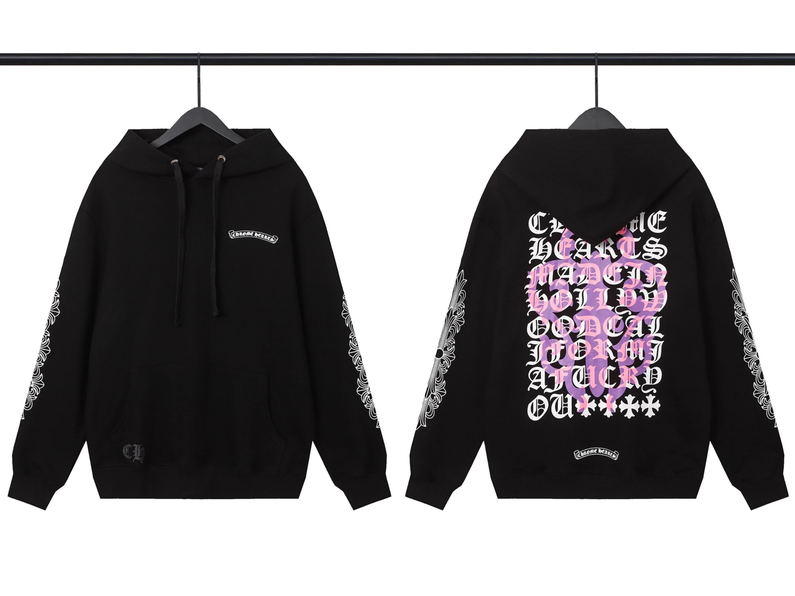 Chrome Hearts Hoodie Black Pink