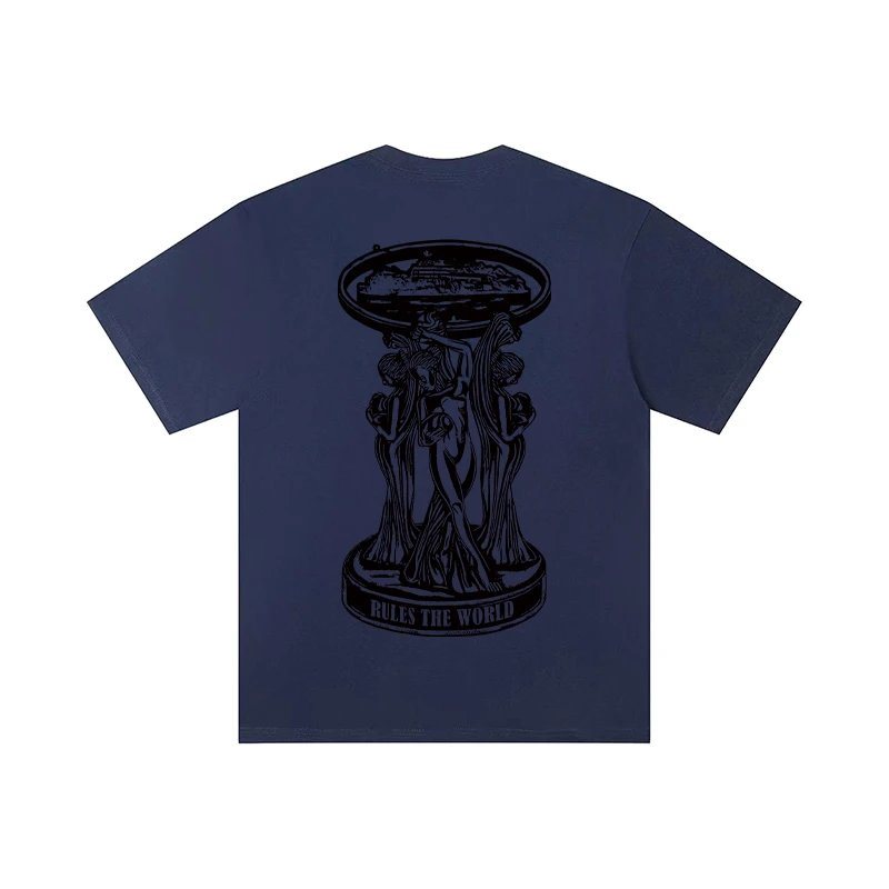 Corteiz Alcatraz T-shirt Rules The World Goddess Navy