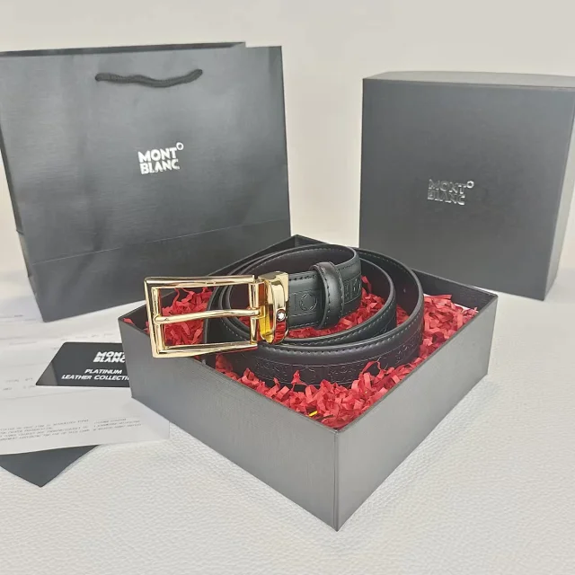 Montblanc Belts DX134-1 Embossed Logo Buckle Belt product detail image 9