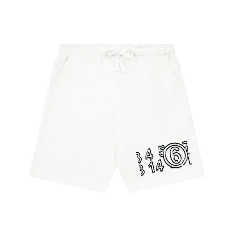 Maison Margiela Shorts Drawstring with numeric graphic print — 4