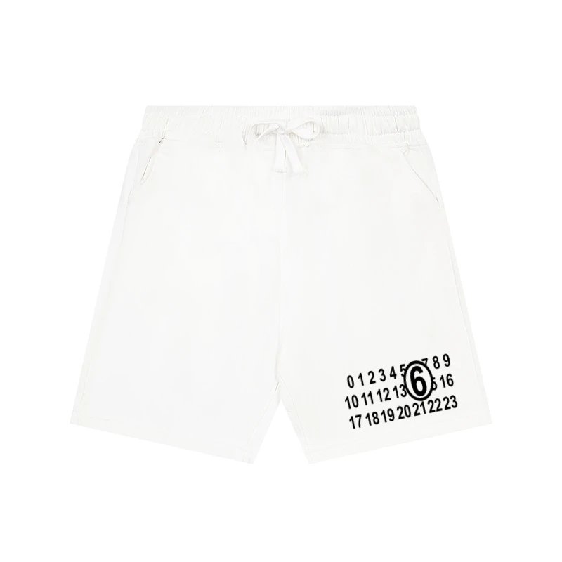 Maison Margiela Shorts Drawstring with numeric graphic print — 22