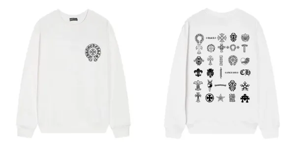 Chrome Hearts Icon Grid Crewneck Sweatshirt White Hoodie - 1
