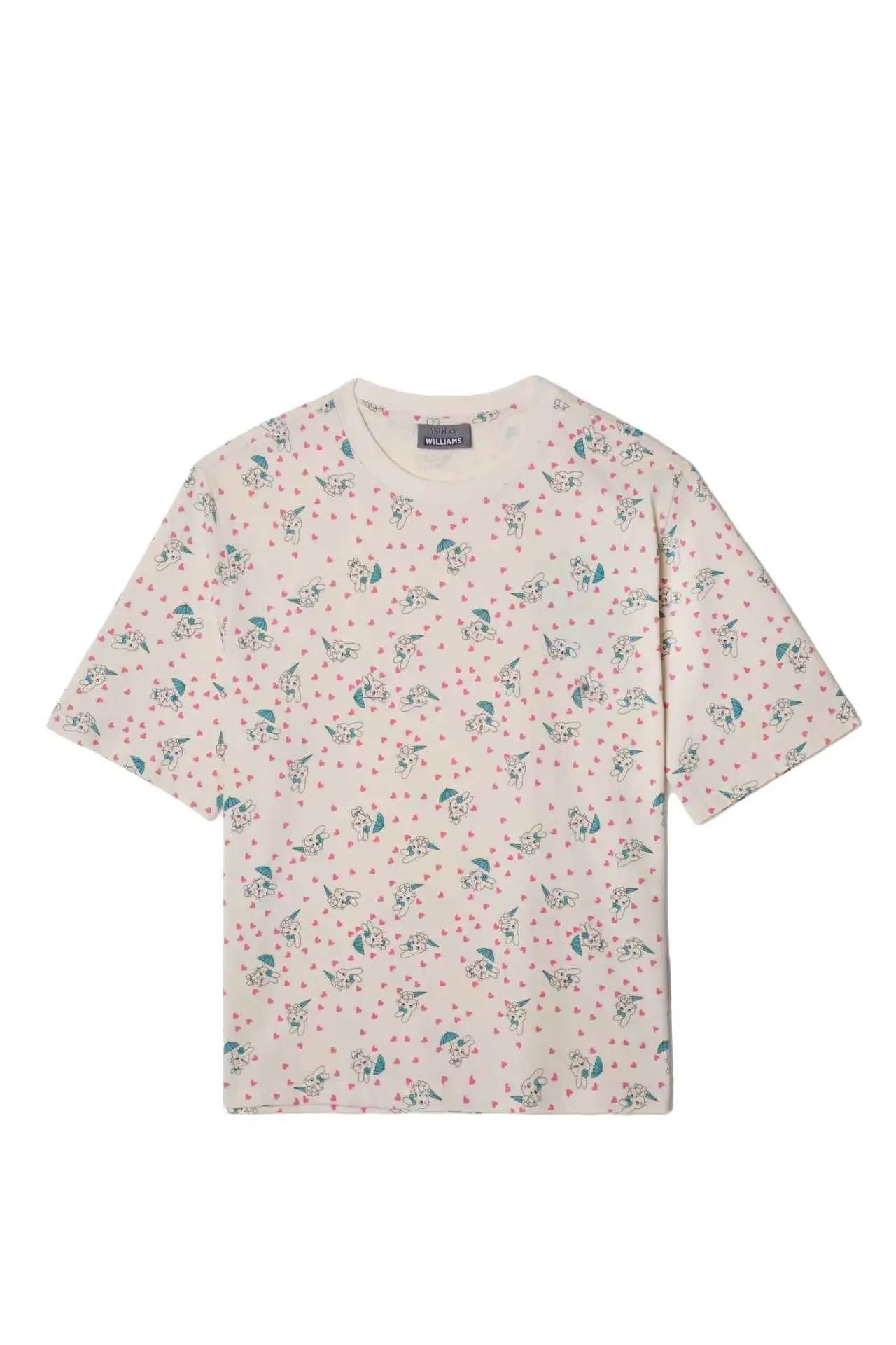 Ashley Williams T-Shirts All-Over Cartoon Print — Apricot color