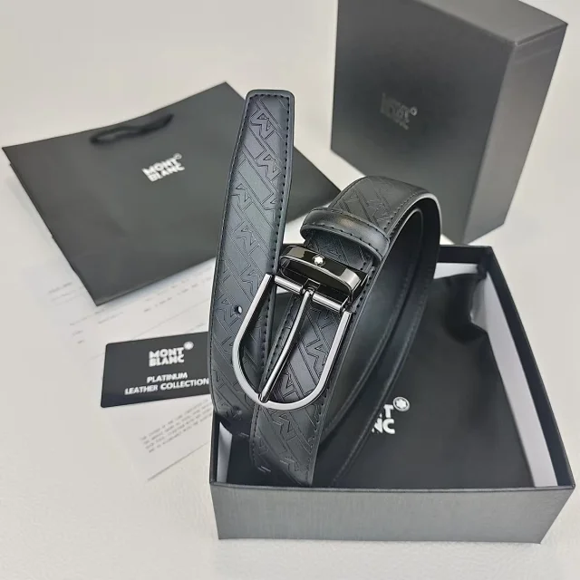 Montblanc Belts DX134-1 Embossed Logo Buckle Belt product detail image 4