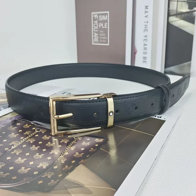 Montblanc Belts DX134-1 Embossed Logo Buckle Belt product detail image 12