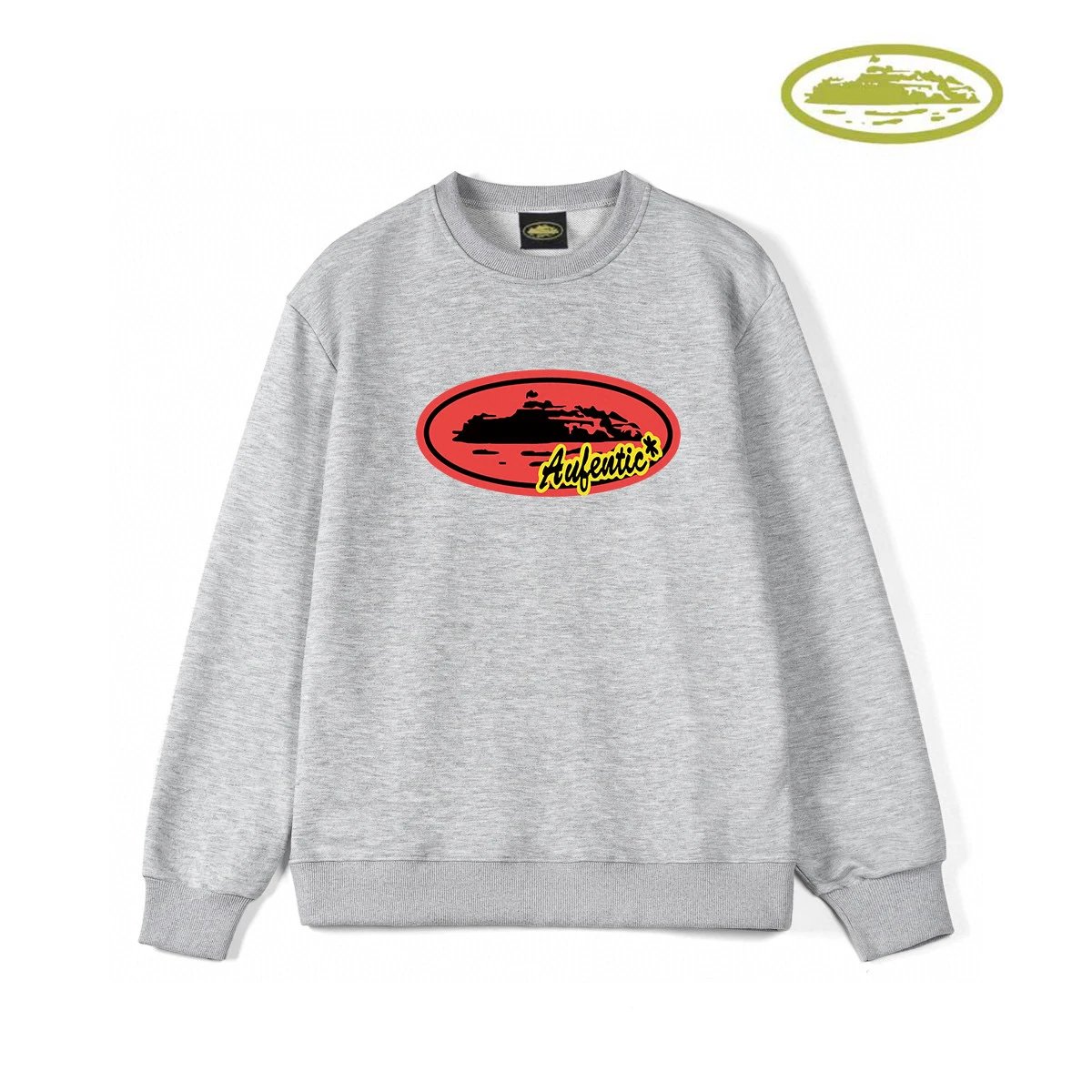 Design Autentic Oval Logo Heather Gray Hoodie - 11