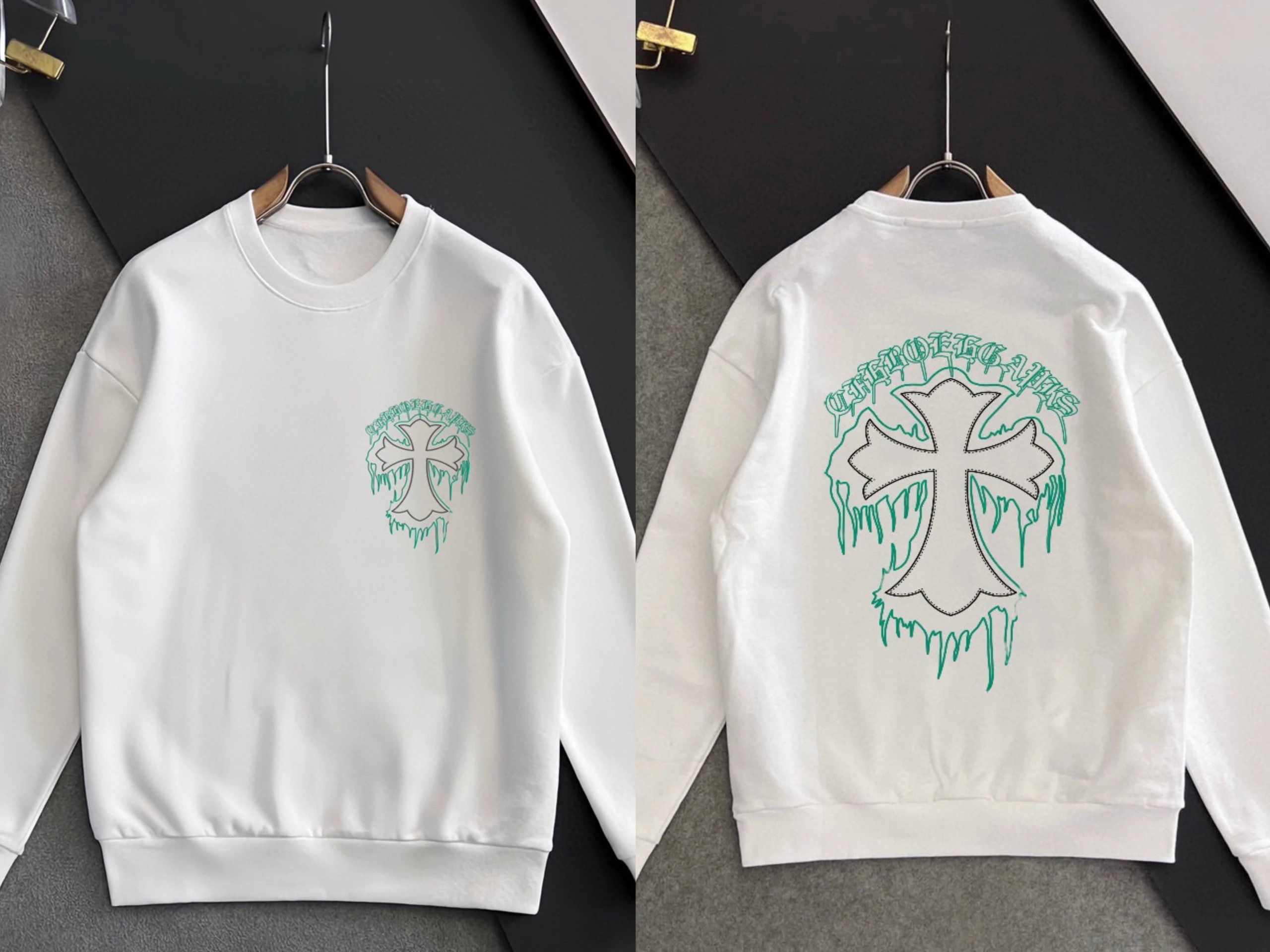 Design Splatter Circle Graphic White Hoodie - 5