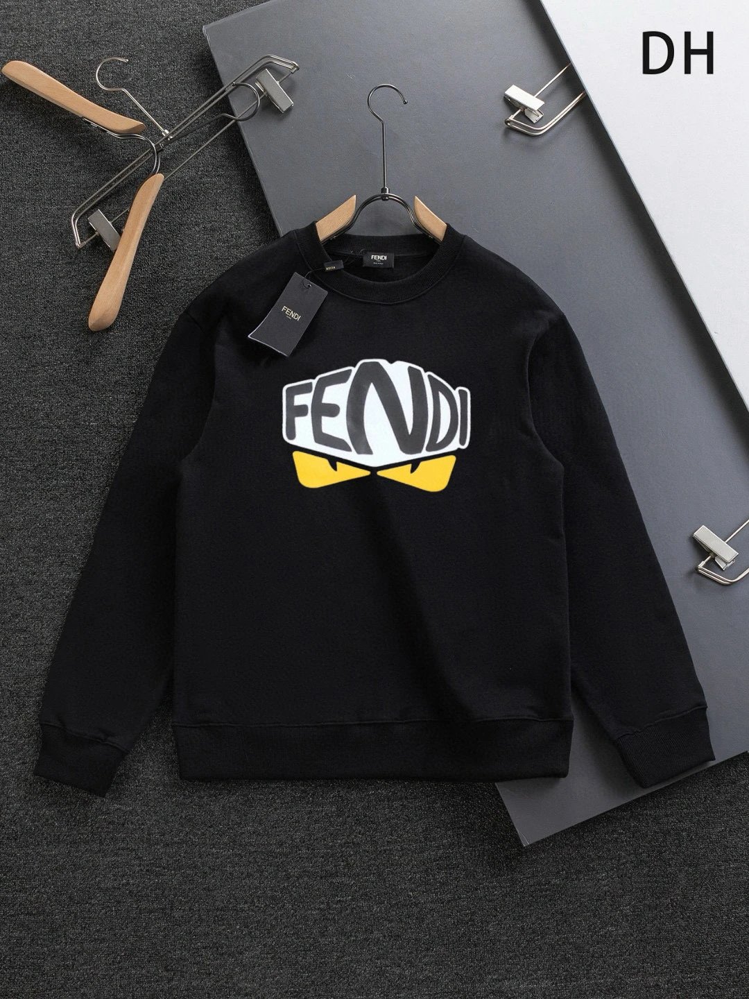 Fendi Roma Logo Print Black Hoodie - 10