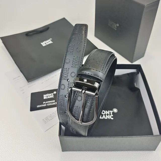 Montblanc Belts DX134-1 Embossed Logo Buckle Belt product detail image 1
