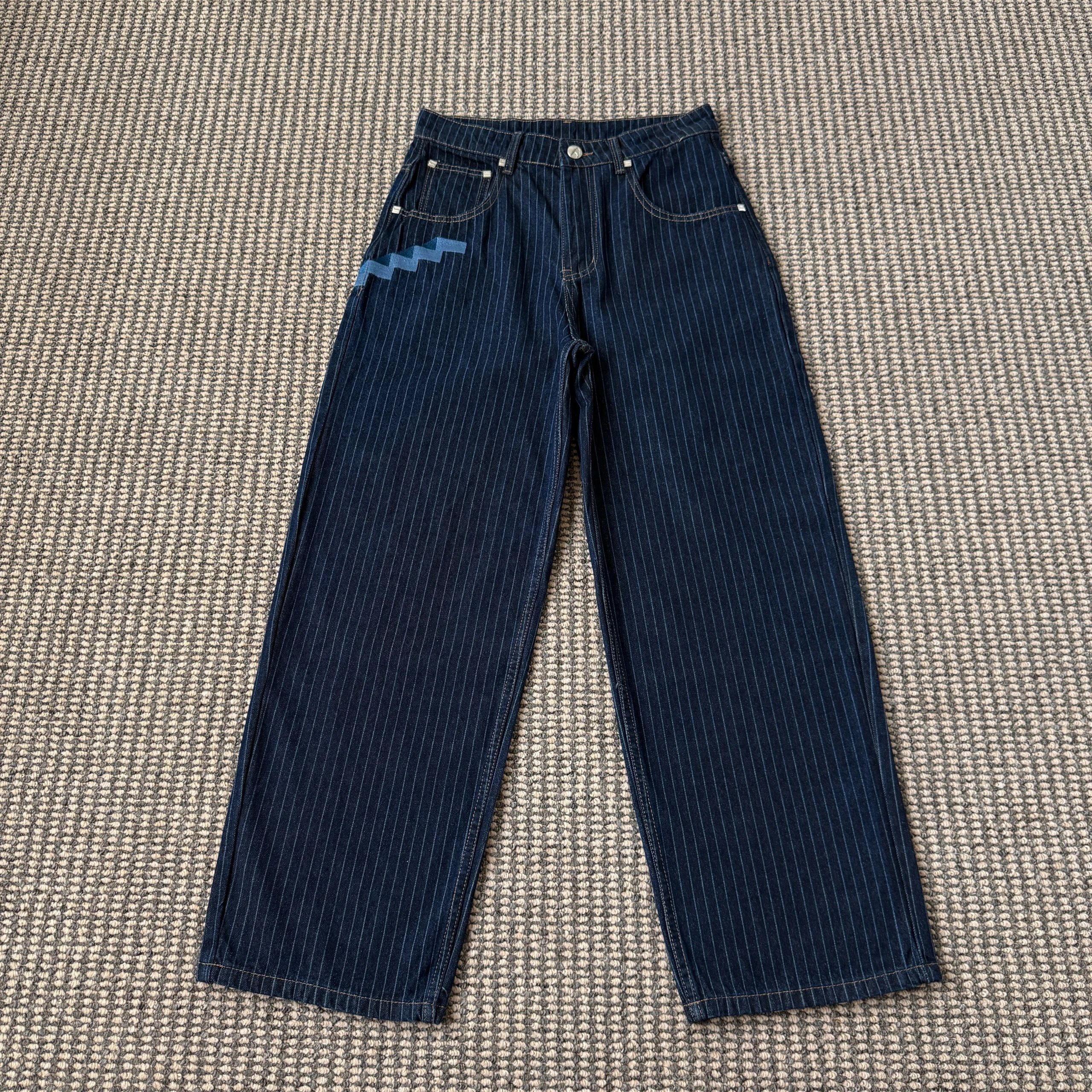 Dior Oblique Embroidered Wide-Leg Jeans Light Wash - 14