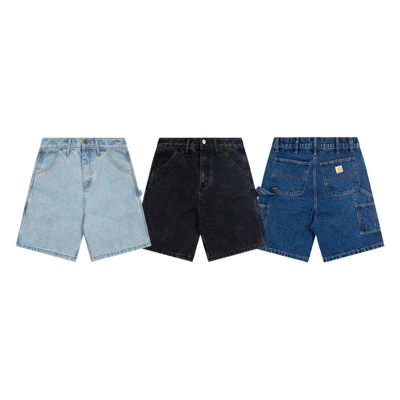DX46-25 Summer Vintage Washed High-Waisted Slimming Loose Lightweight Straight Wide-Leg Denim Shorts