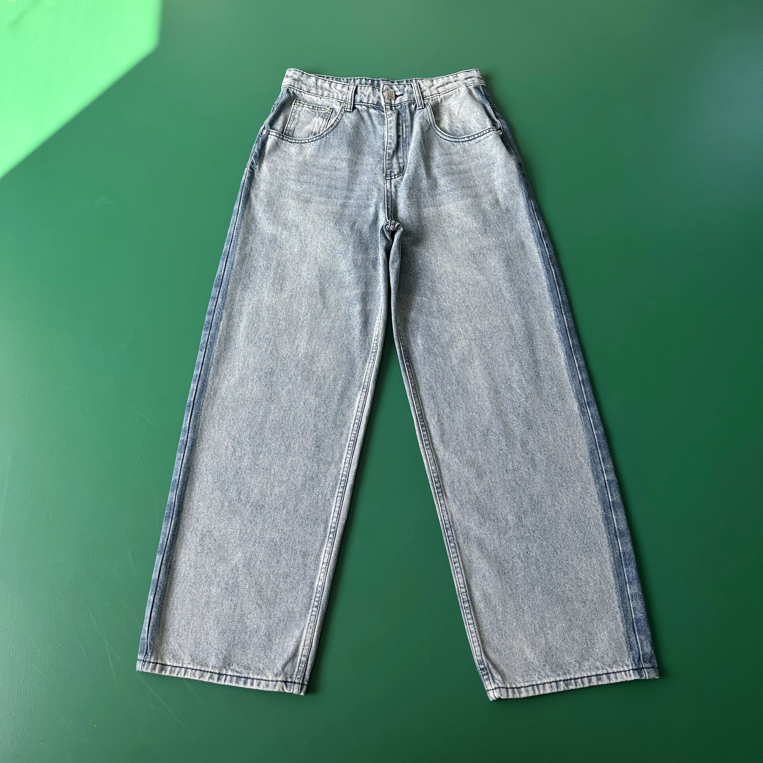 Dior Oblique Embroidered Wide-Leg Jeans Light Wash - 21
