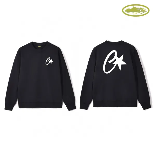 Design C Star Logo White Crewneck Sweatshirt Hoodie - 6