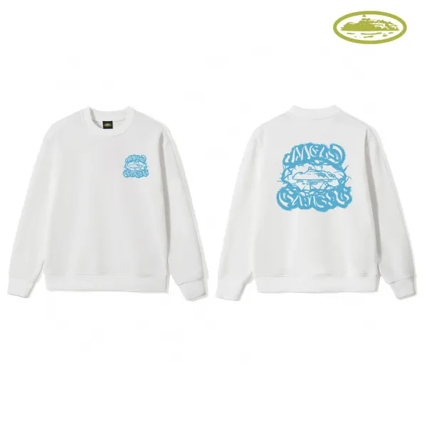 Design C Star Logo White Crewneck Sweatshirt Hoodie - 11
