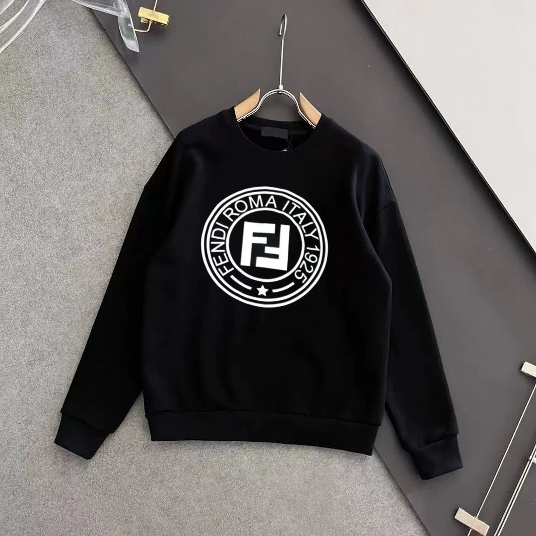Fendi Roma Logo Print Black Hoodie - 6