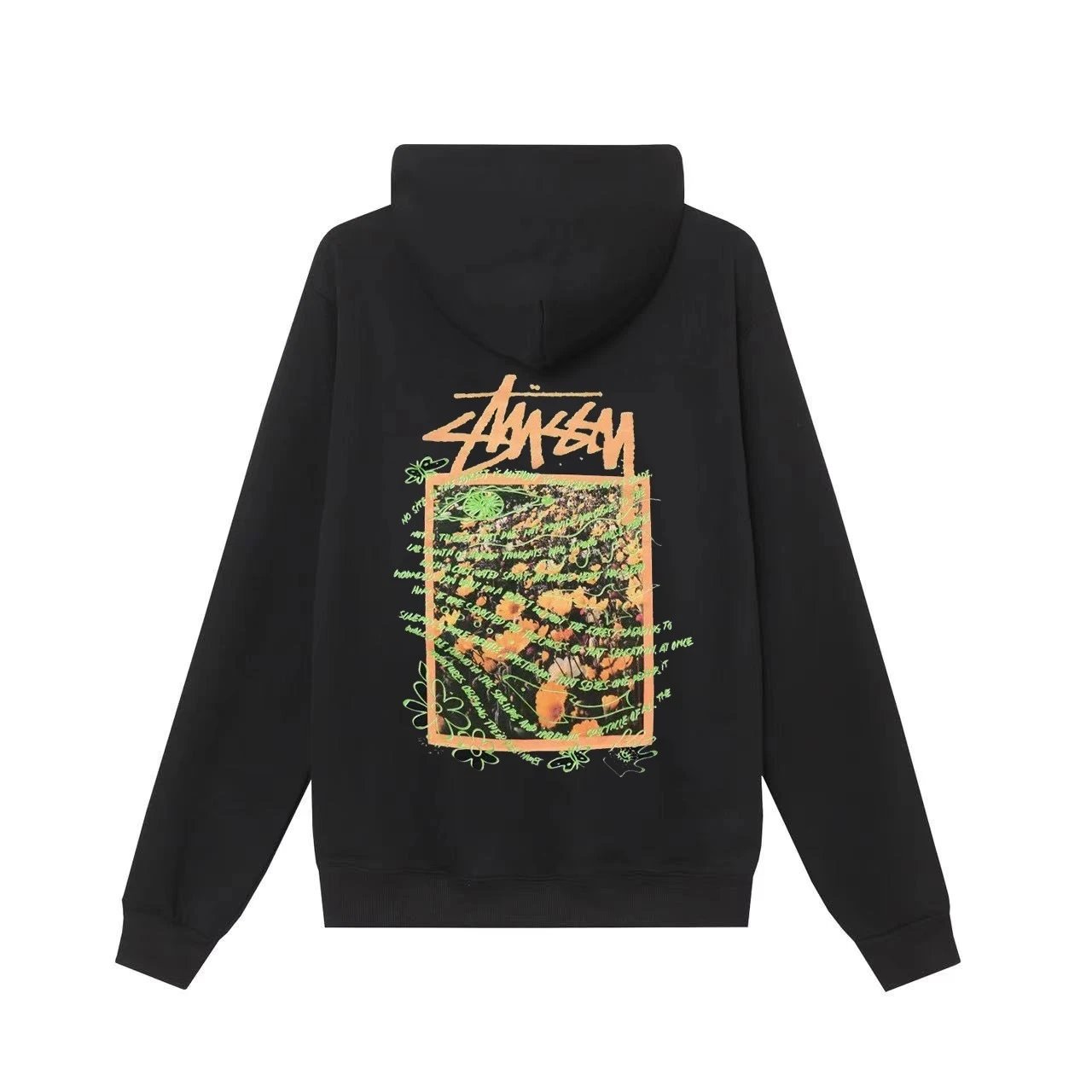 Stussy Skull Floral Hoodie Black - 12