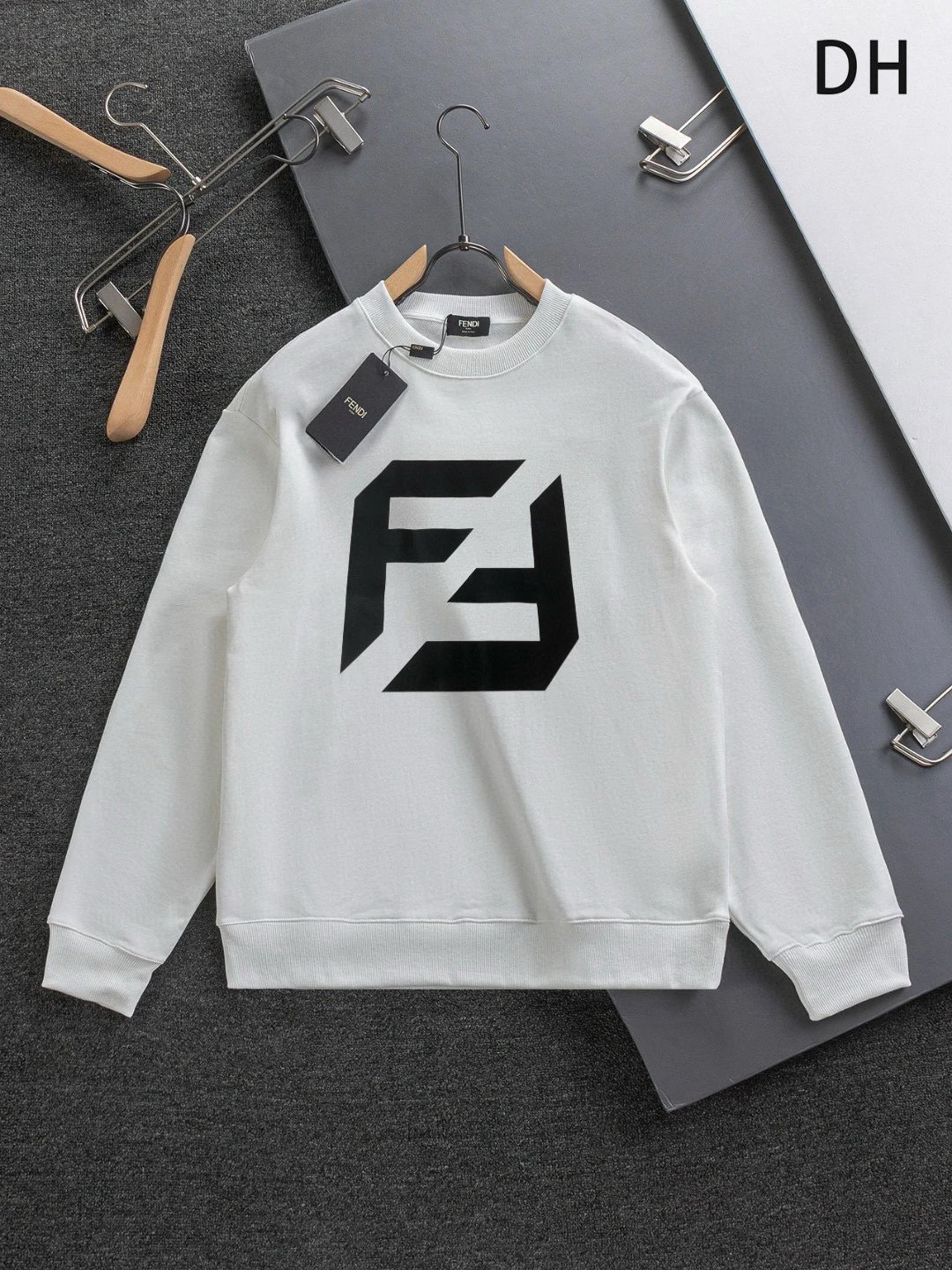 Fendi Roma Logo Print Black Hoodie - 7