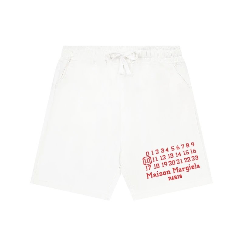 Maison Margiela Shorts Drawstring with numeric graphic print — 18