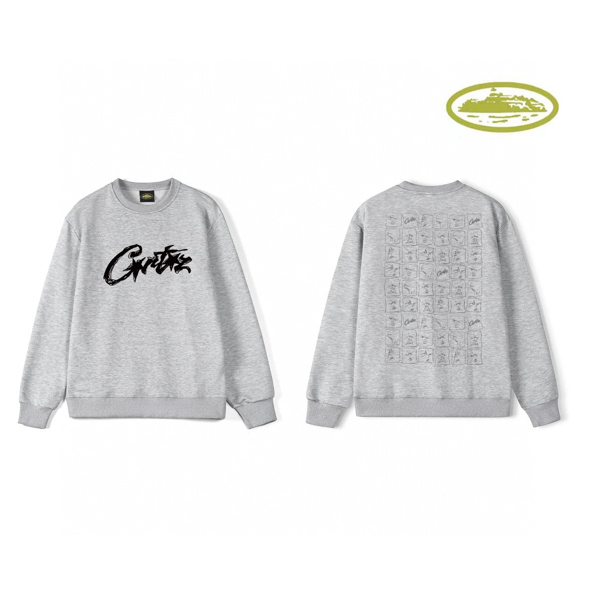 Corteiz Logo Grid Crewneck Sweatshirt White Hoodie - 11