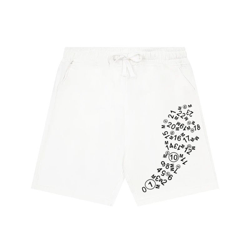 Maison Margiela Shorts Drawstring with numeric graphic print — 8