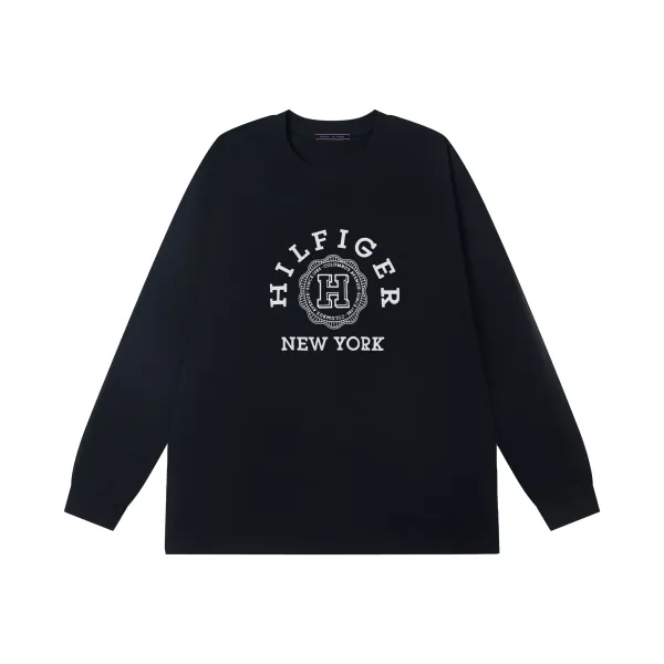 Tommy Hilfiger Heritage Logo Long Sleeve T-Shirt Black - 10