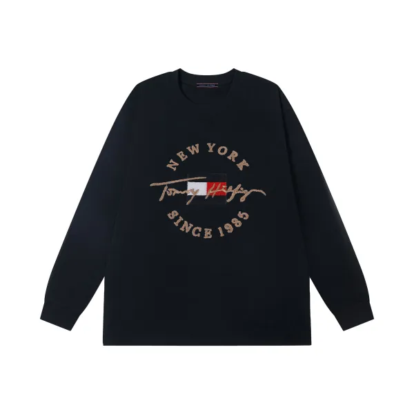 Tommy Hilfiger Heritage Logo Long Sleeve T-Shirt Black - 12