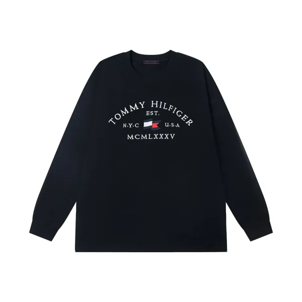 Tommy Hilfiger Heritage Logo Long Sleeve T-Shirt Black - 11