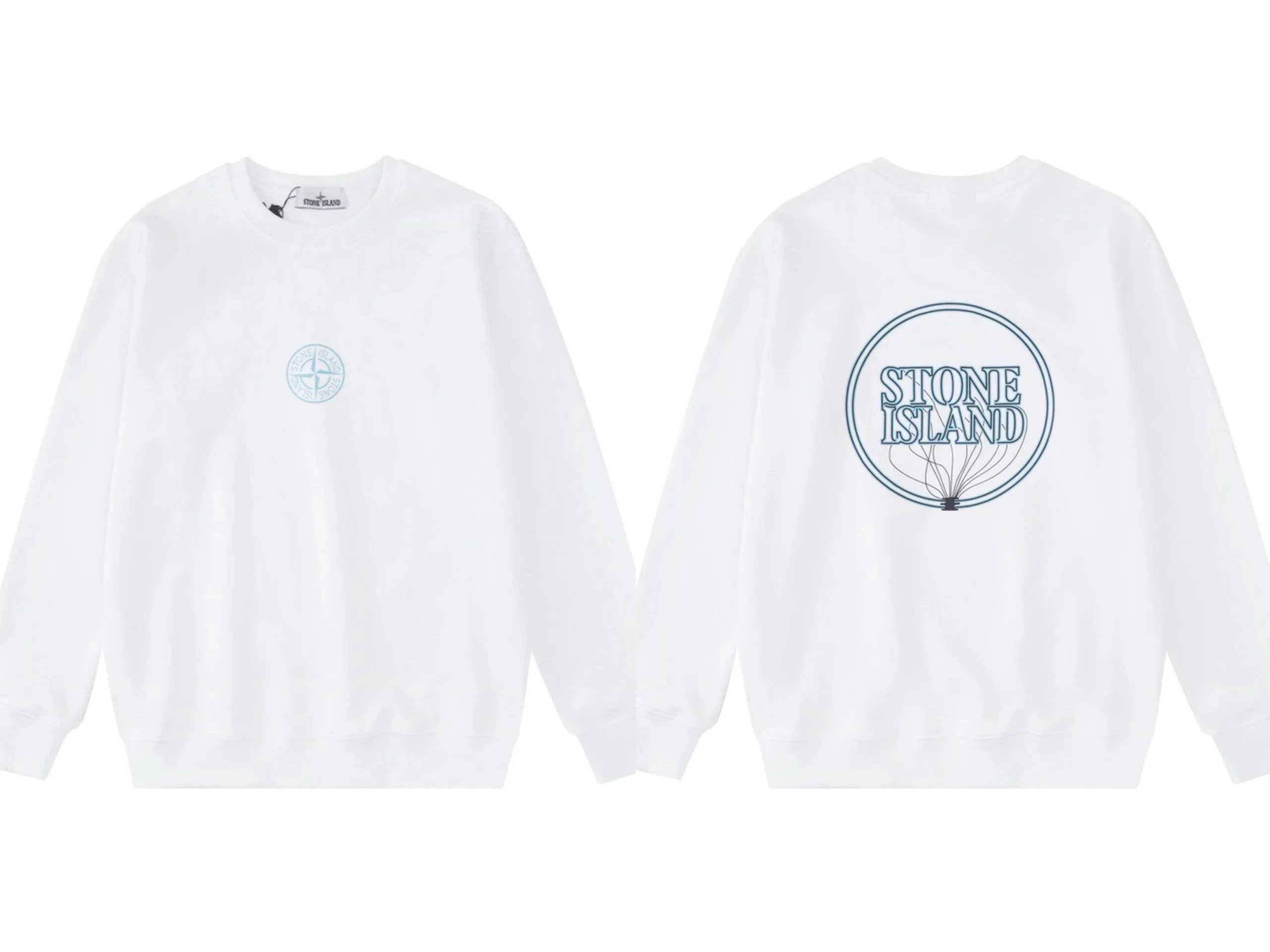 Stone Island Eclipse Print Crewneck Sweatshirt White - 15