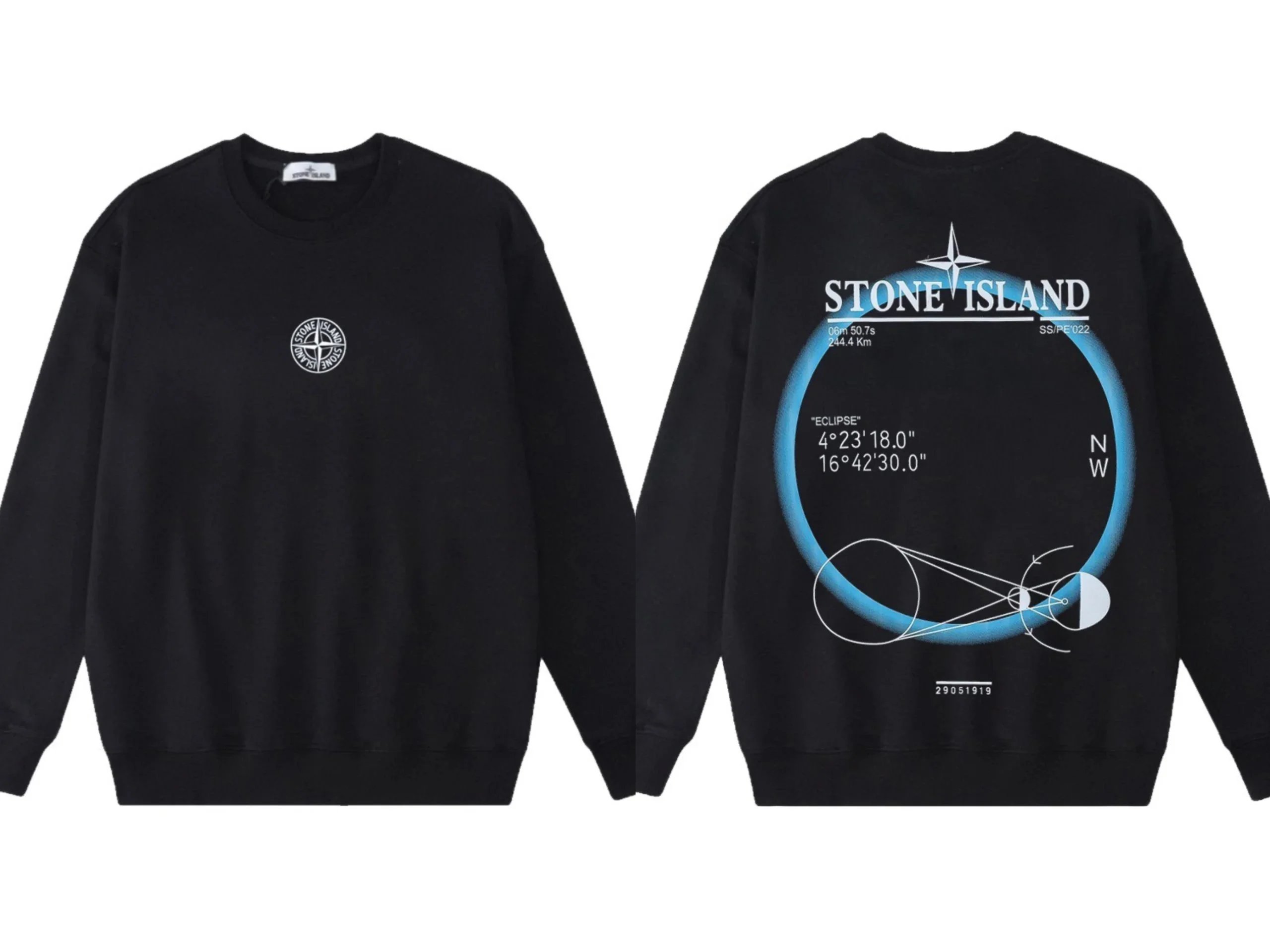 Stone Island Eclipse Print Crewneck Sweatshirt White - 17