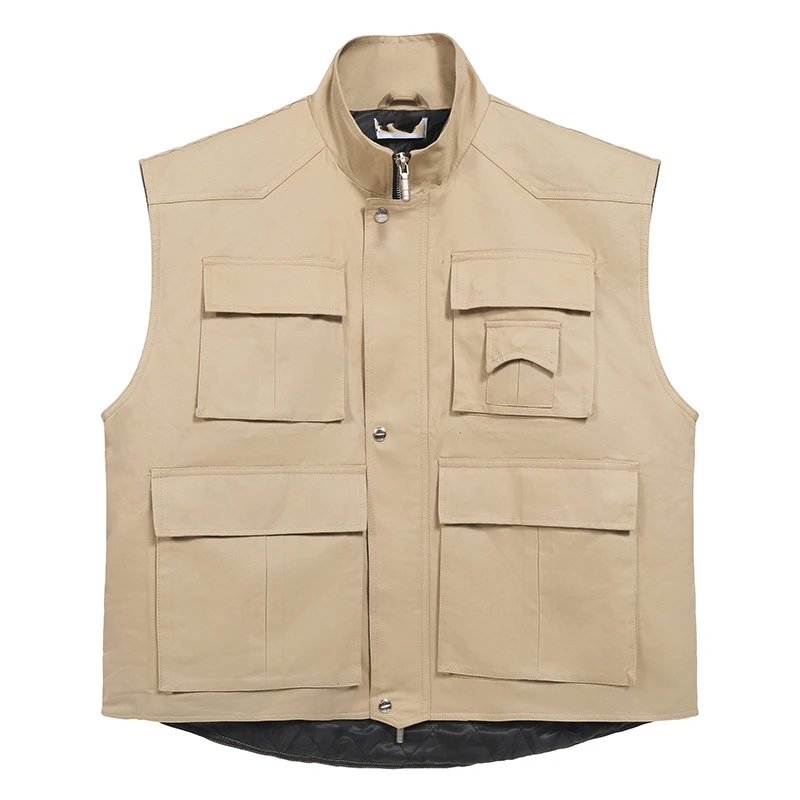 Fashion style workwear with multiple pockets and functional cotton vest jacket