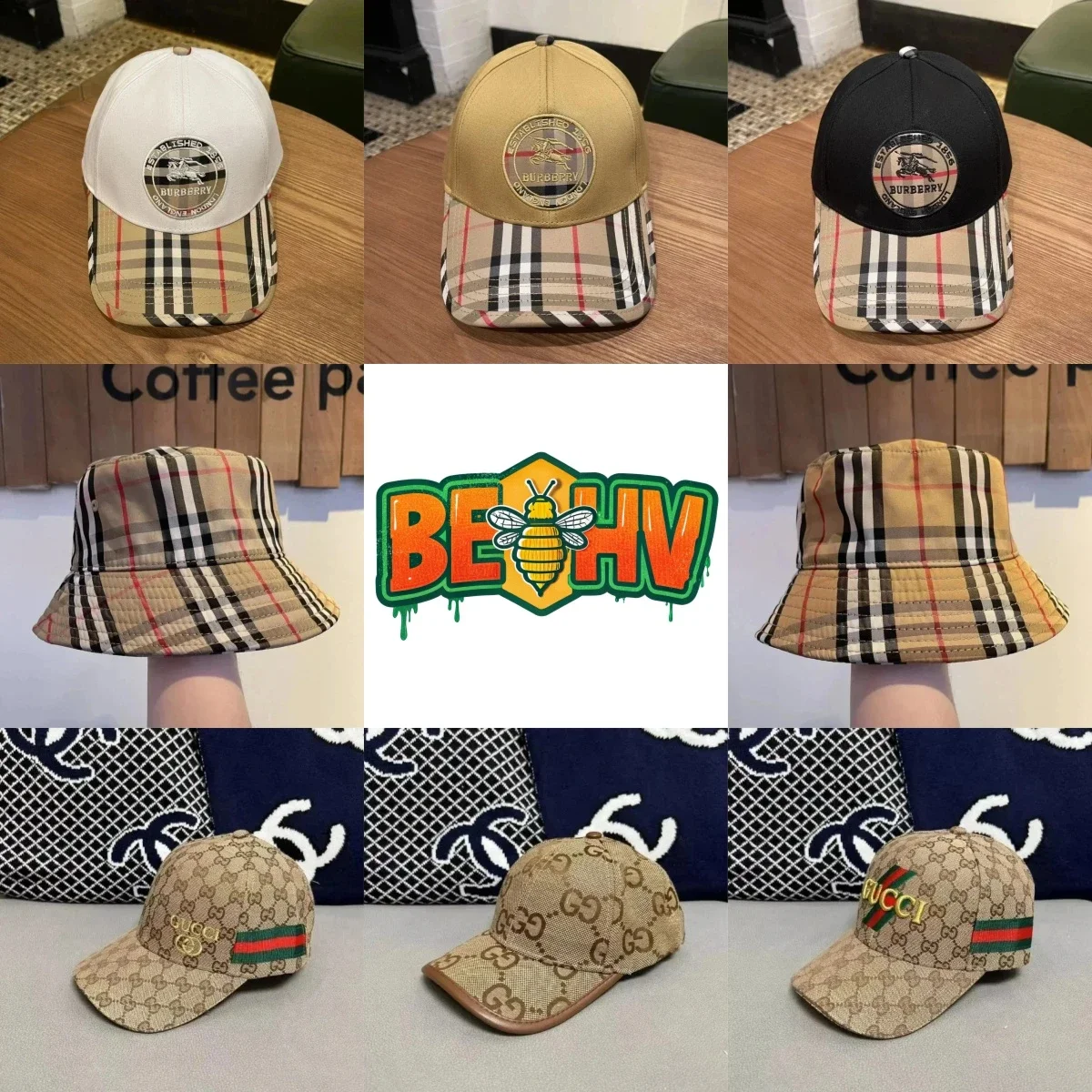Classic Hats from Two Major Brands: Burberry and Gucci