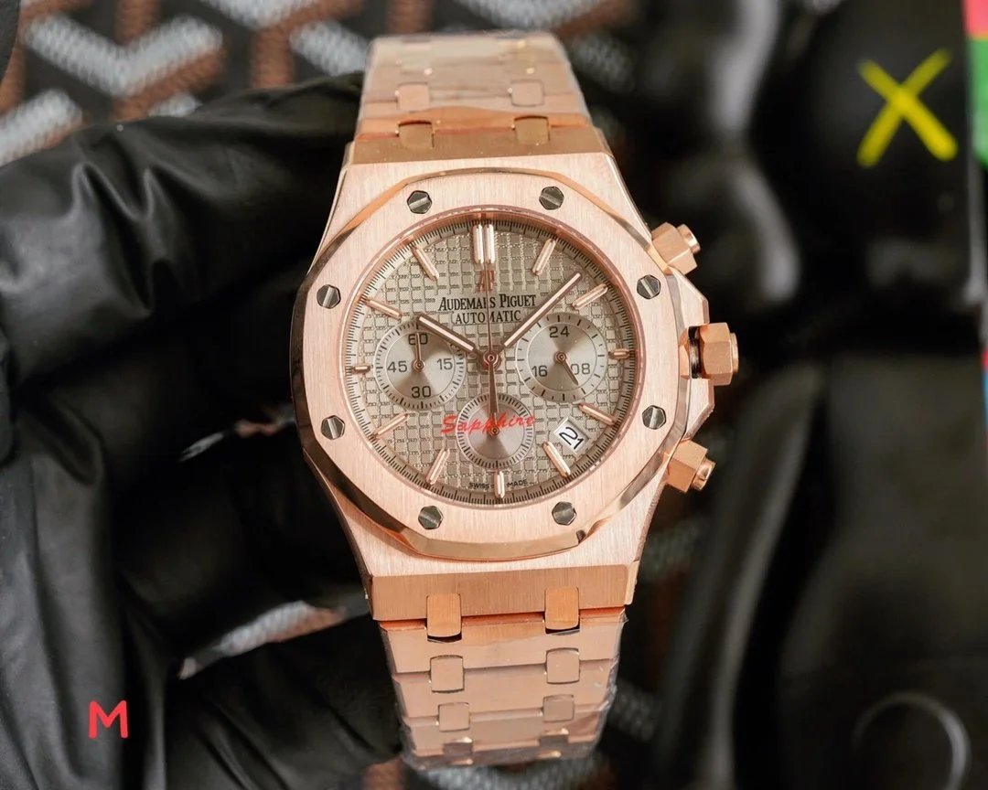 Rose Gold Case, Gray Dial, Steel Bracelet (Gray Subdials)