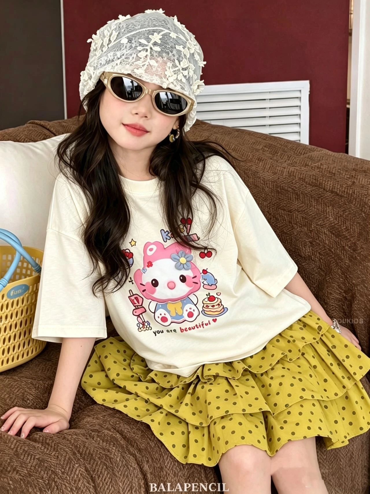 Genuine authorized ❗️❗️BALAPENCIL children's doll pinch short-sleeved T-shirt, full of cuteness and fun. Kids will definitely like one to unlock the fun gameplay.