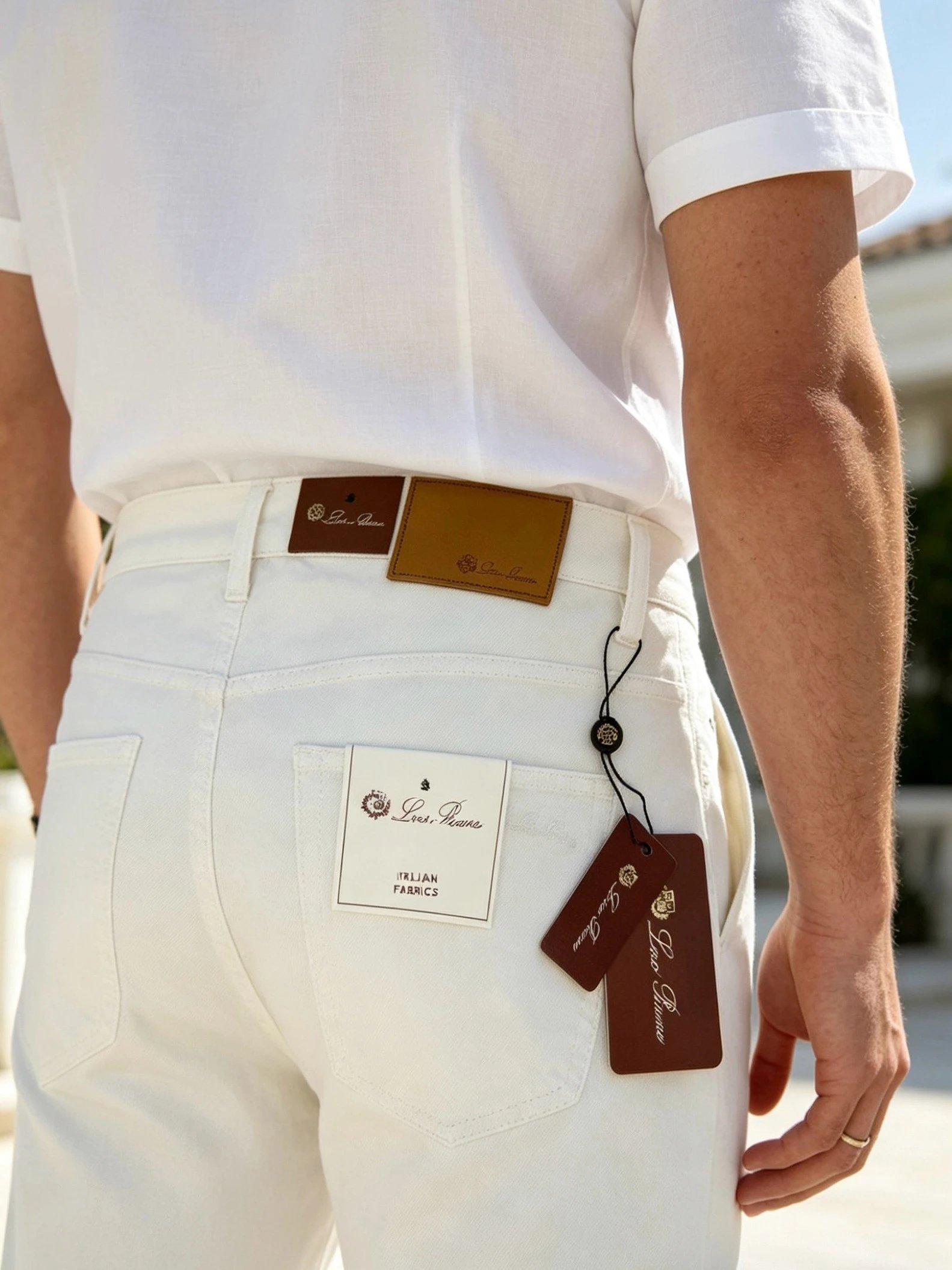 LP White Denim Jeans LP Italian Denim White Bull Jeans 260618HH
