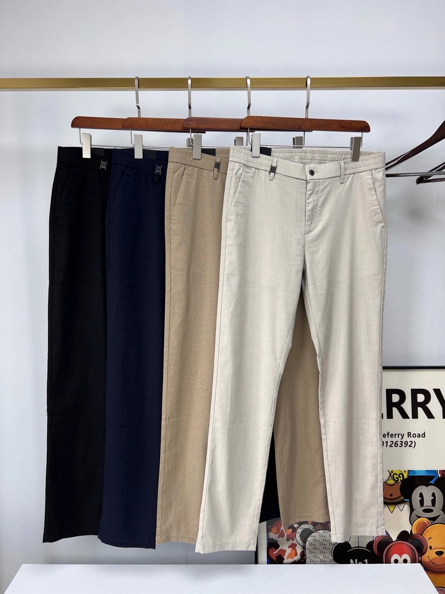 ZZ Smart casual trousers ZZ men's cotton and linen fabric business casual pants four-color 260618HH