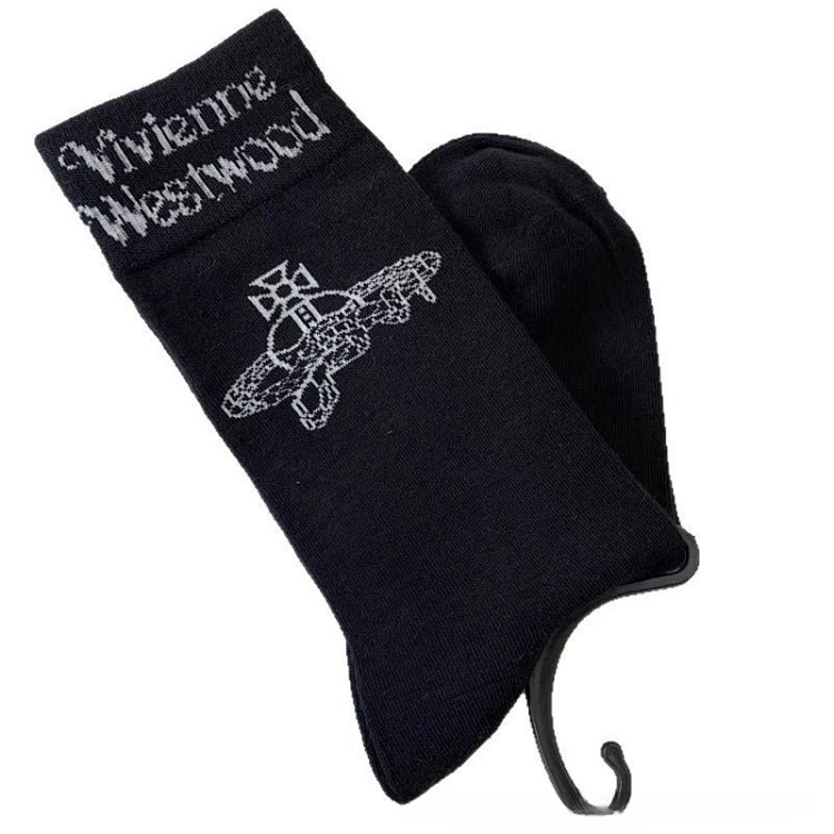 Vivienne Westwood Distressed Ribbed Socks Black - 4